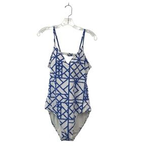 Vineyard Vines Women’s Swim Suit Bamboo Lattice Print Marlin Blue XLarge